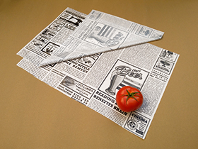 Veliki novinski/newspaper sintetički omotni papir za burger i brzu hranu