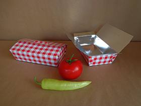 Velika, lakirana kutija za pomfrit, pirinač, druge priloge, dezert i gotova jela 0,5 kg